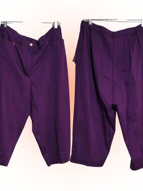 TANJAY NWT PURPLE CROPPED PANTS SIZE 16 XL
